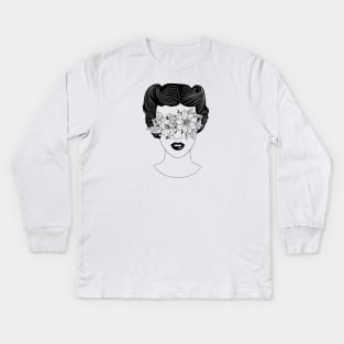 Wildflower Face Kids Long Sleeve T-Shirt